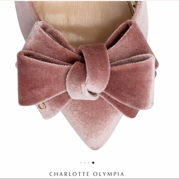 NWB $$$ Charlotte Olympia Pink Velvet Mules - Picture 6 of 8